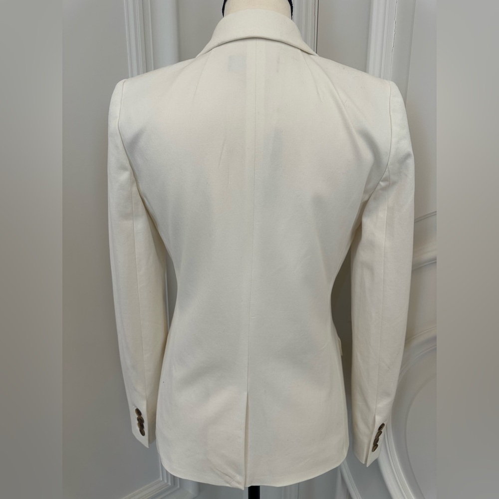 J. Crew NWT White Cotton Blend Fitted Women’s Blazer (Size 2) - Picture 5 of 9